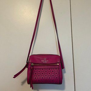 SOLD - Hot Pink / Fuchsia Barbiecore Kate Spade crossbody leather purse, GUC